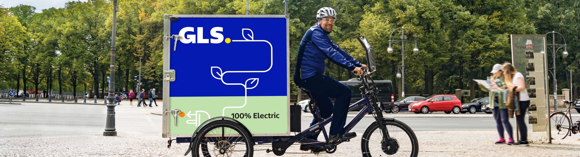 Driver riding an ebike on a park 